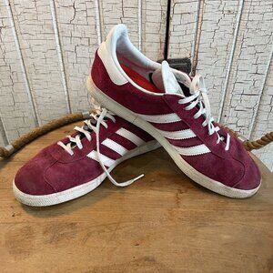 Adidas Men's Shoes Gazelle Suede Burgundy White Size 13